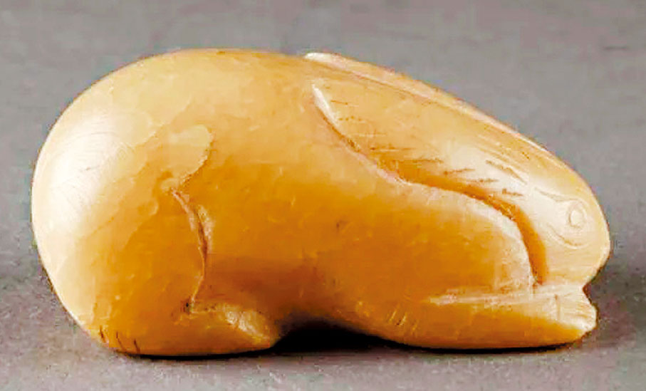 ●陝西歷史博物館館藏滑石兔。香港文匯報陝西傳真