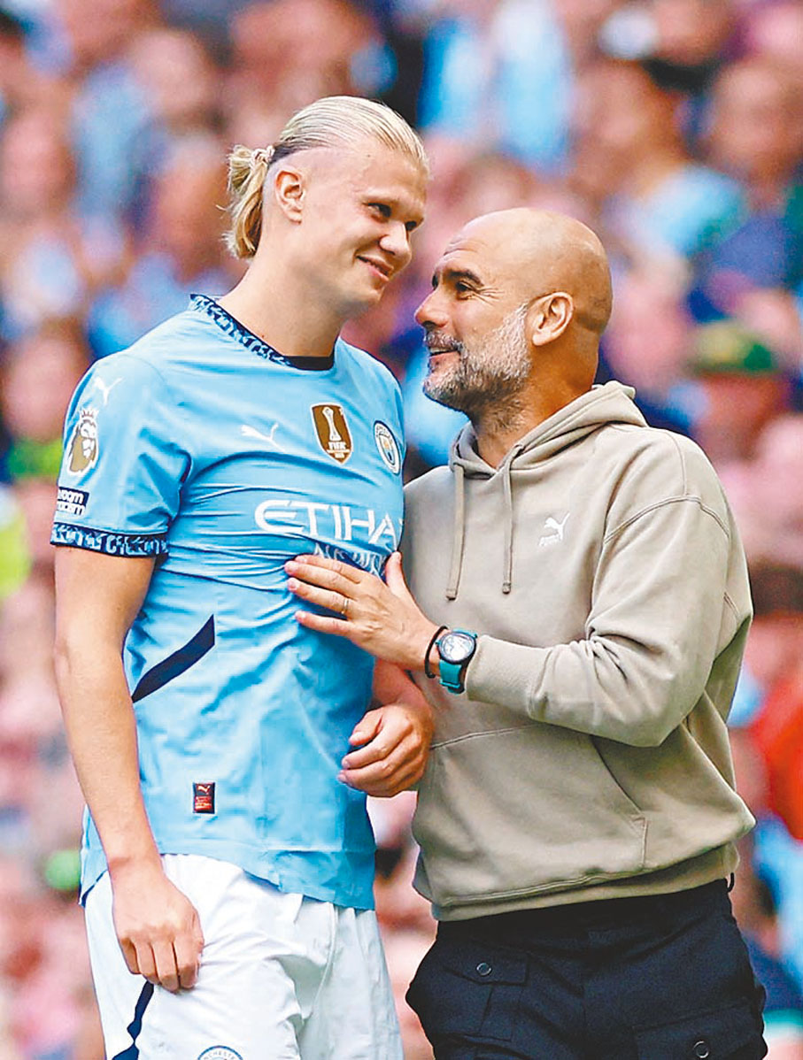 ●曼城主帥哥迪奧拿期望見證夏蘭特寫下最快百球歷史。 資料圖片