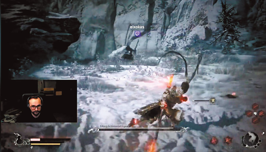 ●不少外國博主在網上直播玩《黑神話：悟空》。    視頻截圖