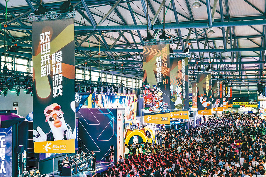 ●第21屆中國國際數碼互動娛樂展覽會上，中國遊戲參展企業數量佔比約為70%。資料圖片