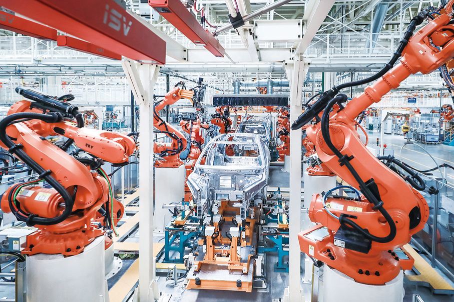 ●蔚來汽車合肥製造基地自動化生產線。