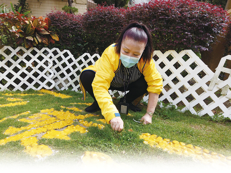 ●楊瑞蓮凡事親力親為，為社區服務從不怕辛苦。