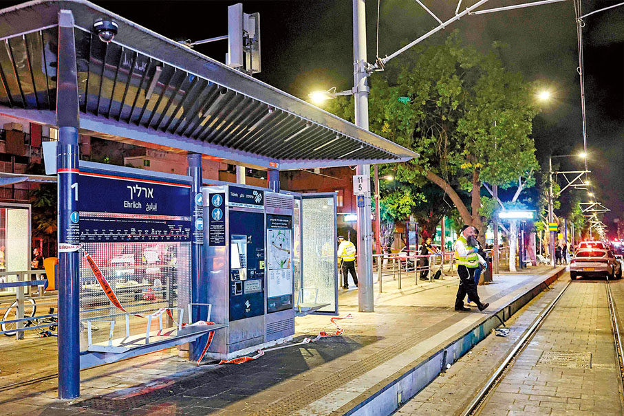 ●特拉維夫南部雅法市槍擊現場。 法新社