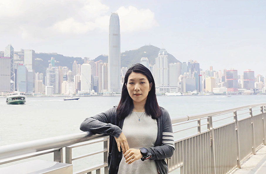 ●中國僑聯港區委員梁煒茵對中國人身份感到自豪。 香港文匯報記者郭木又  攝