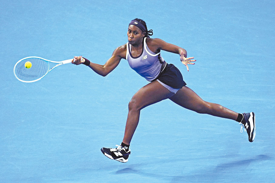 ●高芙在比賽中。  美聯社