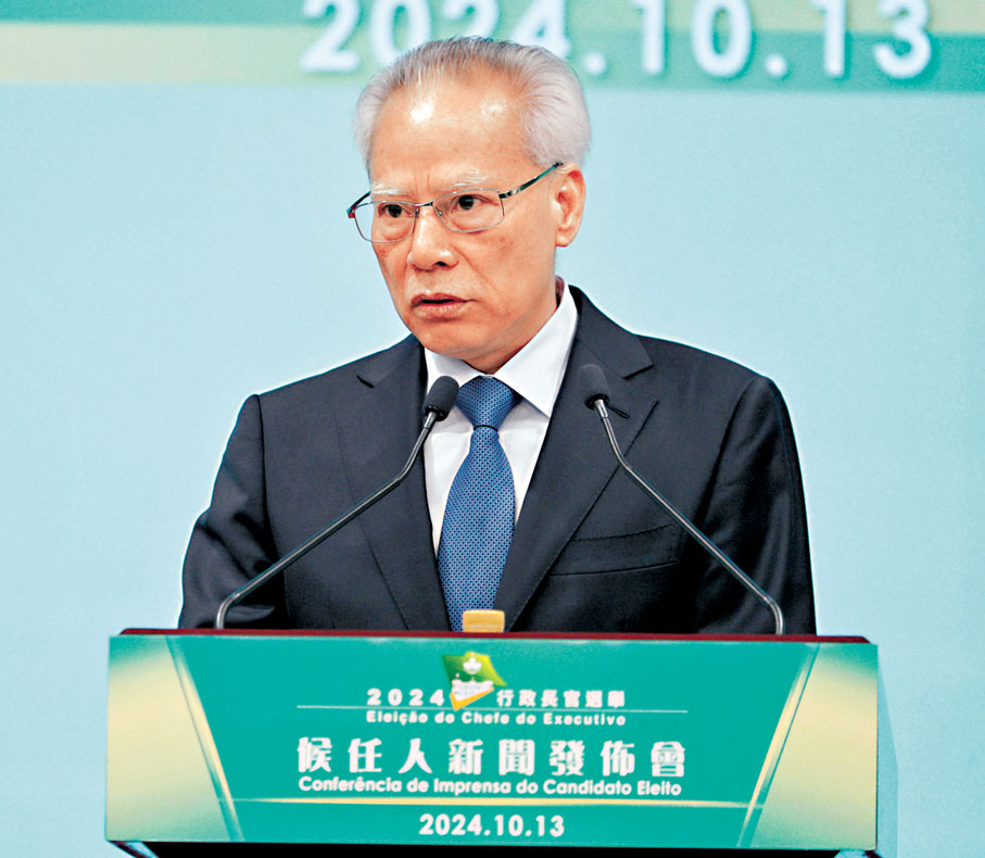 ●選舉結束後，岑浩輝會見傳媒。大公文匯全媒體記者麥鈞傑  攝