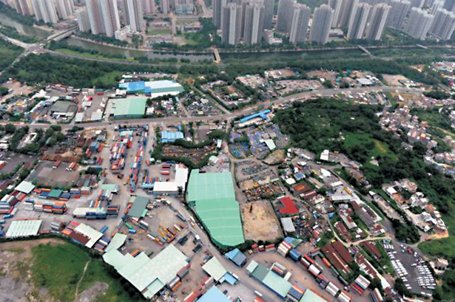 ●經民聯建議在洪水橋構建北部都會區「雙循環」跨境物流中心。圖為洪水橋鳥瞰圖。資料圖片