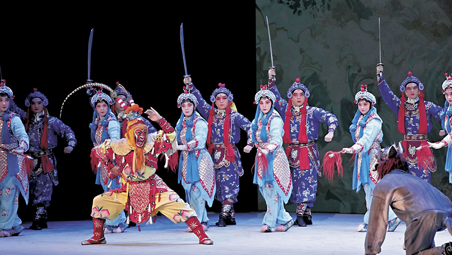 ●劉建楊扮演孫悟空，主演紹劇猴戲《鬧天宮》。