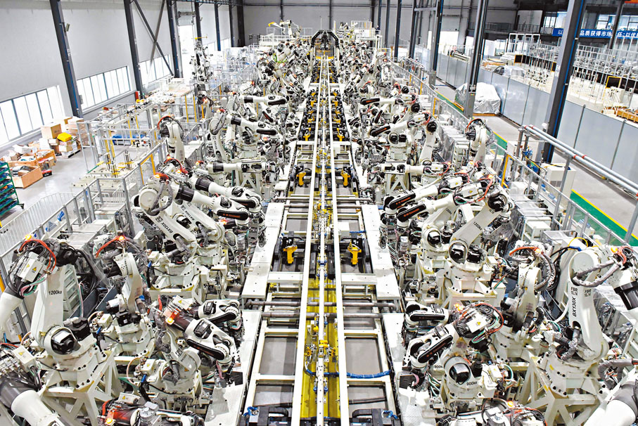 ●瑞松科技汽車總拼智能柔性焊裝生產線。香港文匯報記者盧靜怡 攝