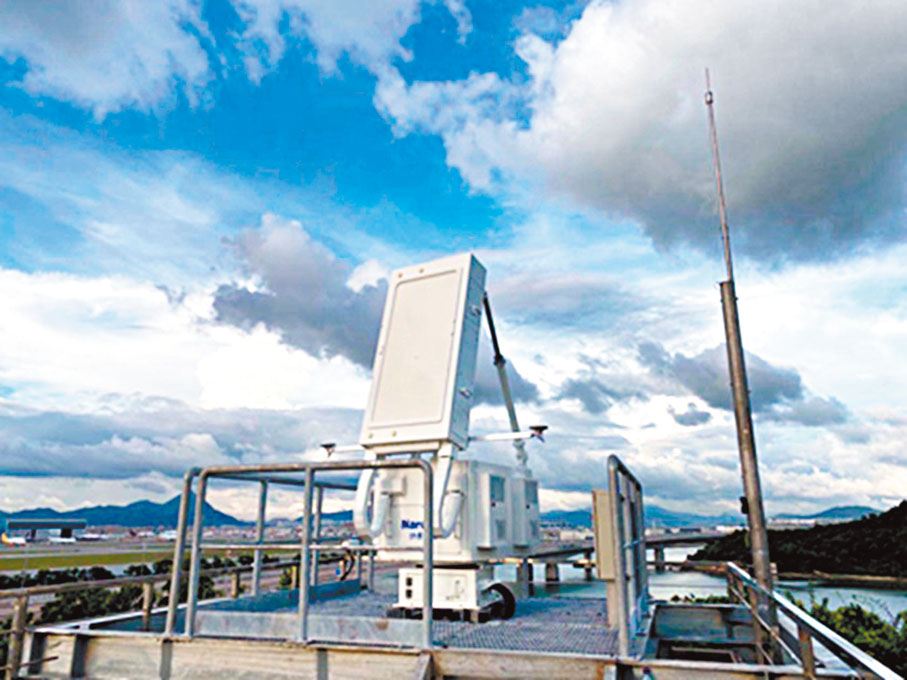 ●天文台於2021年在沙螺灣試行運作一台相控陣天氣雷達。 天文台圖片
