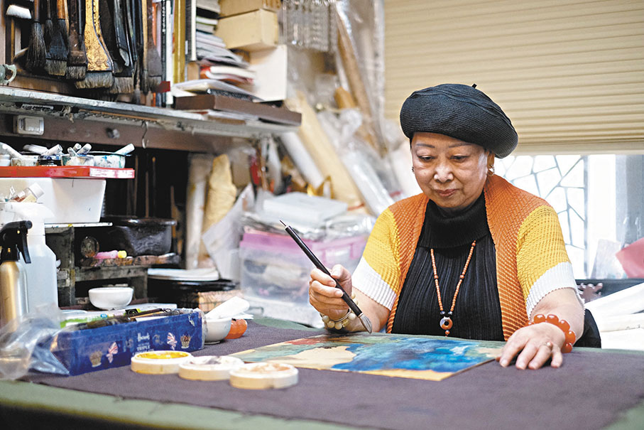 ●著名畫家伍月柳。香港文匯報記者涂穴  攝