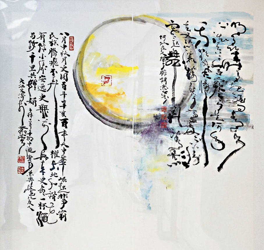 ●岑文濤師承李苦禪，作品別具意蘊。