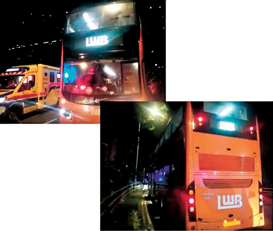 ●警方指去年6月16日凌晨東涌一宗私家車撞巴士車禍14名傷者中，有11人為犯罪團夥的戲子。警方圖片