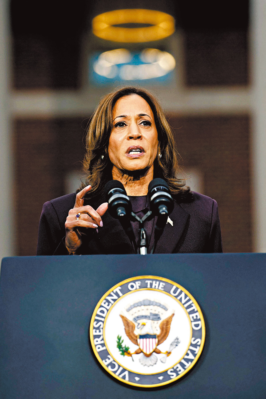 ●哈里斯在華盛頓霍華德大學發表落敗講話。 法新社