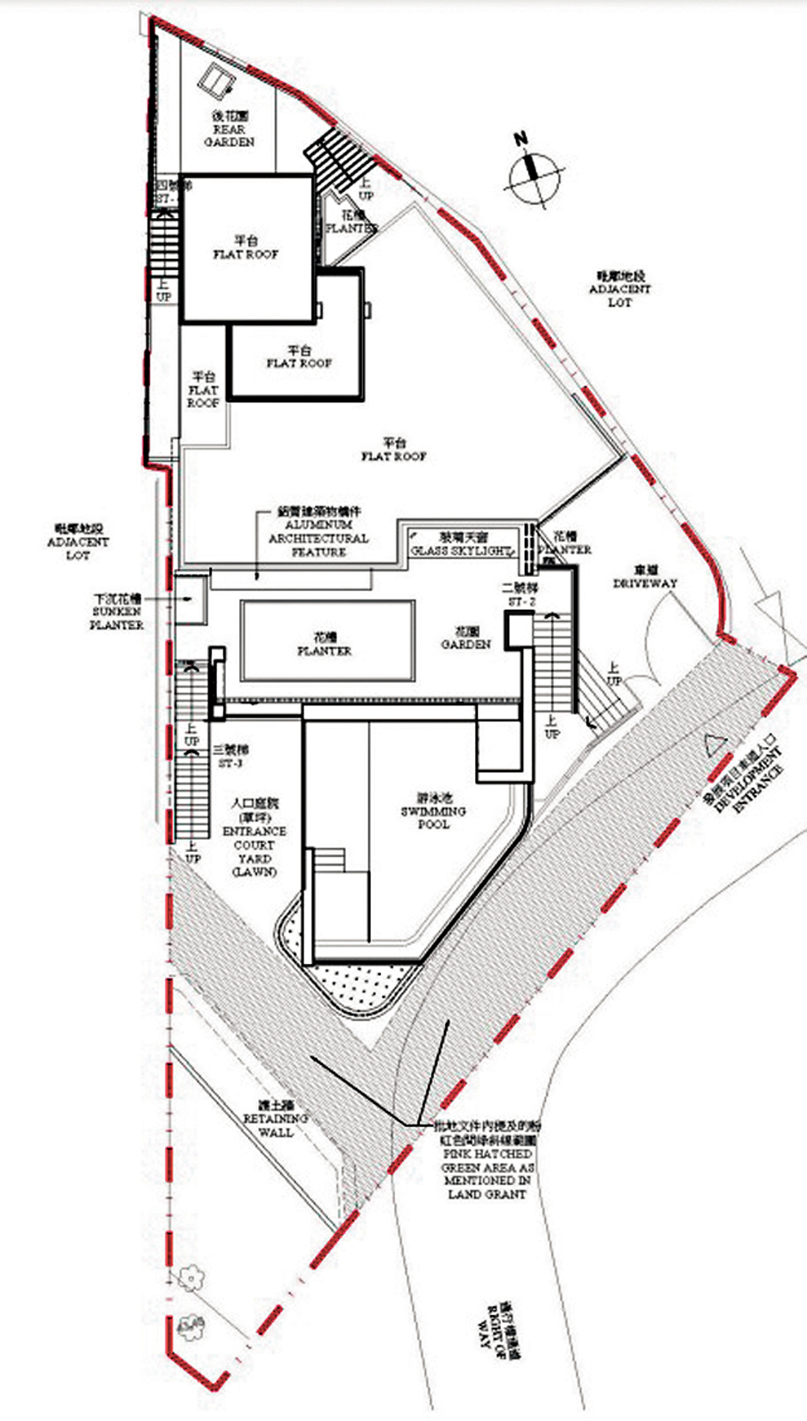 ●赤柱佳美道18號獨立屋平面圖。