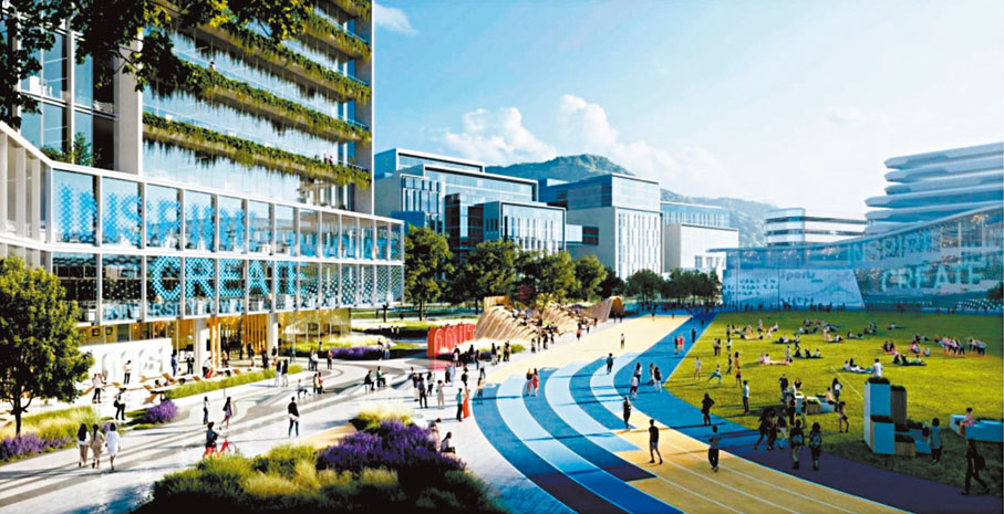 ●牛潭尾內的大學城模擬圖。來源：立法會文件