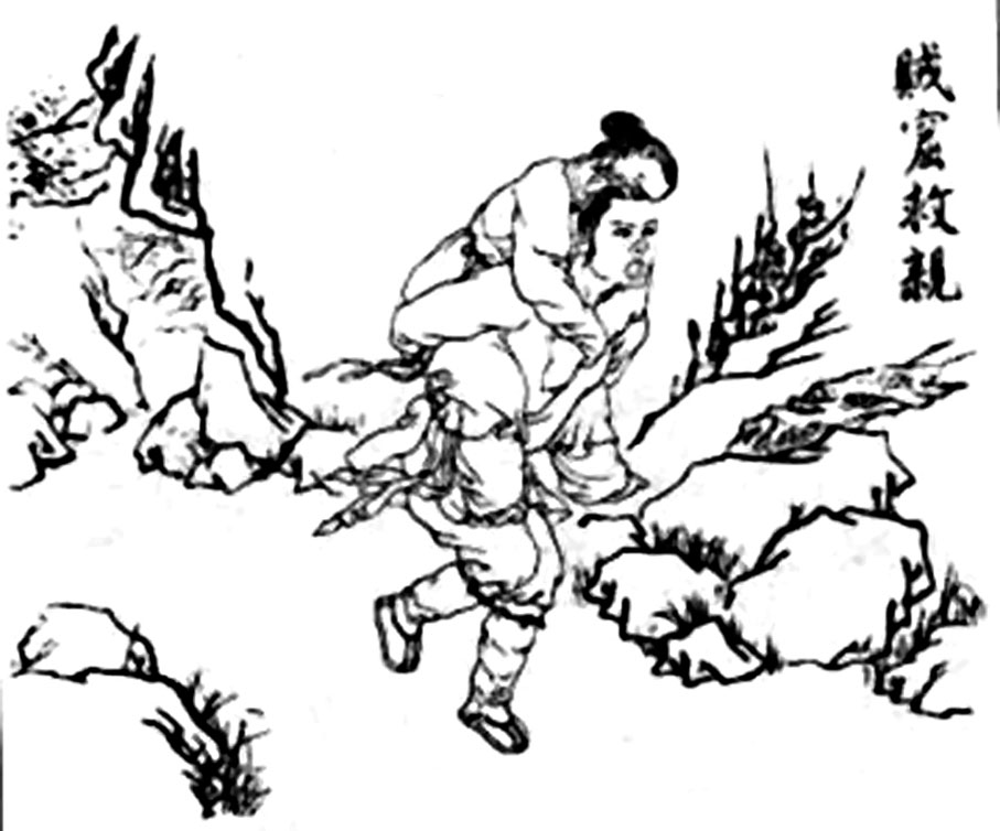 ●古代二十四孝故事之賊窟救親。網上圖片