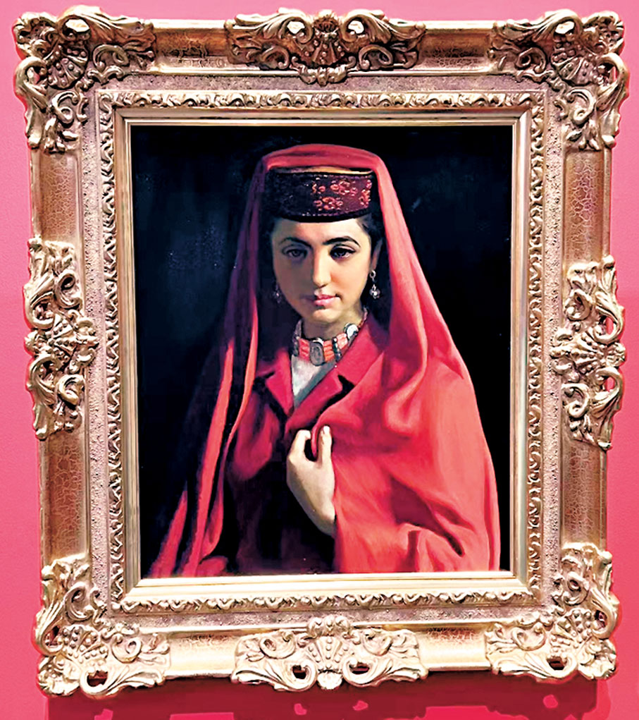 ●靳尚誼的油畫作品《塔吉克新娘》。