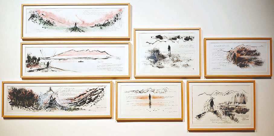 ●讓‧安哥拉為特展創作的「陸游詩畫」新作。