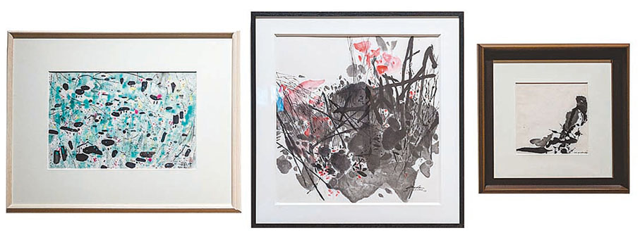 ●展覽將「留法三劍客」的三幅水墨作品並排陳列。