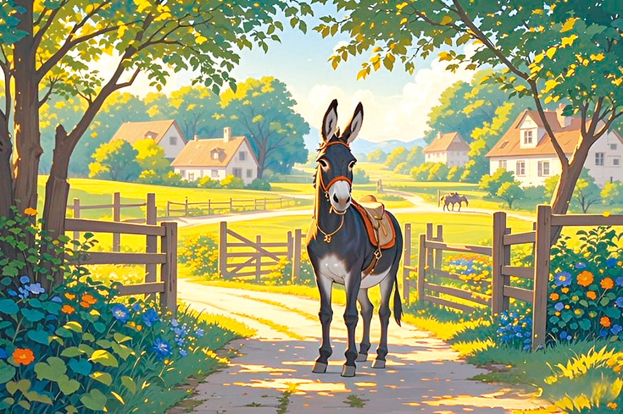●驢有着平生一向無索取的精神。 AI繪圖