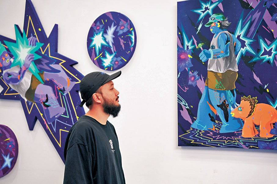 ●MCZ_Thomas常將抽象圖騰與宇宙萬物的大自然元素相融。