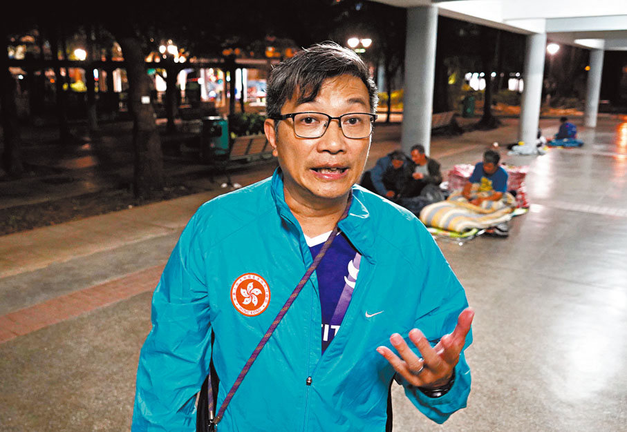 ●吳衛東建議政府推行無家者友善政策。香港文匯報記者曾興偉攝