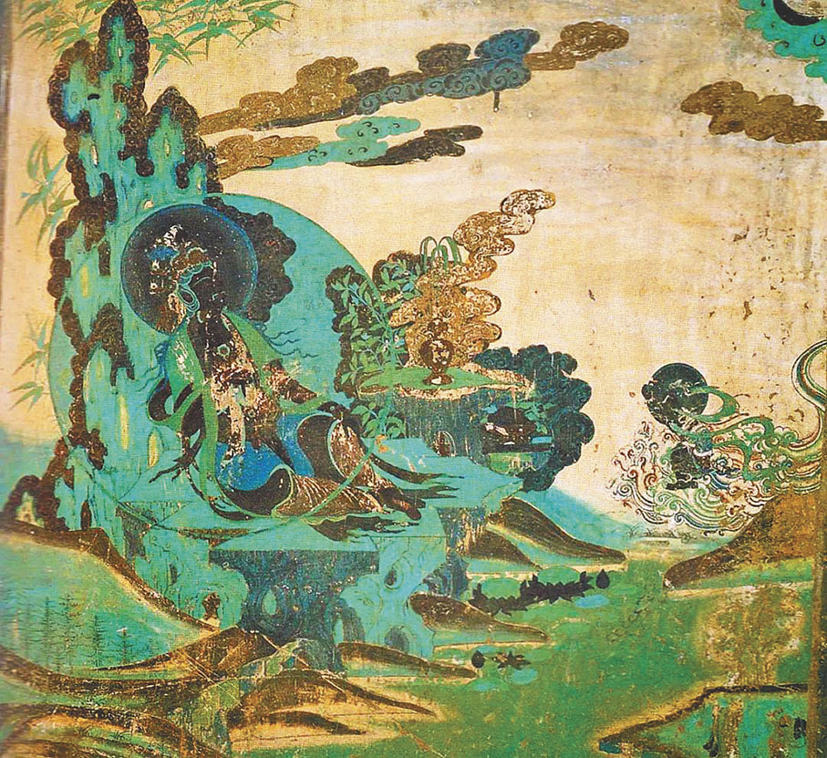 ●榆林窟2號窟的西夏水月觀音圖。   資料圖片