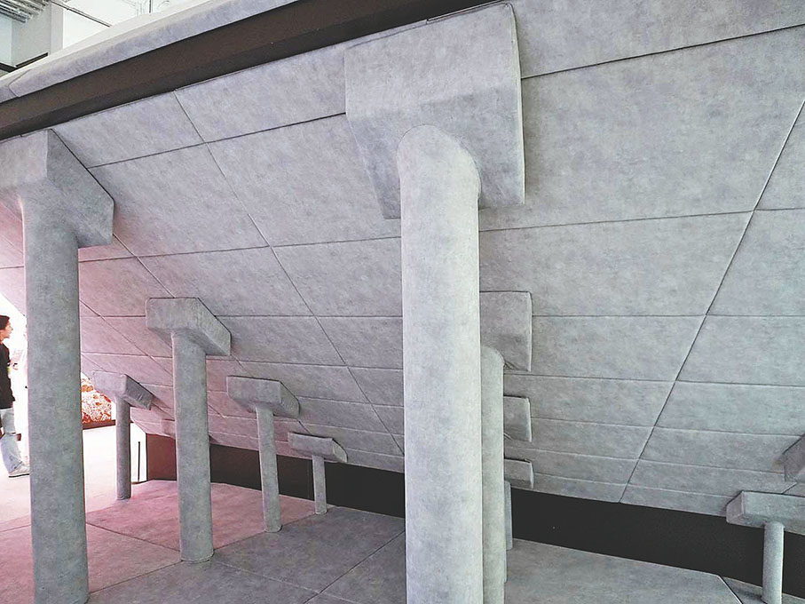 ●立體地形模型背後附有跑馬地地下蓄洪池的模型。