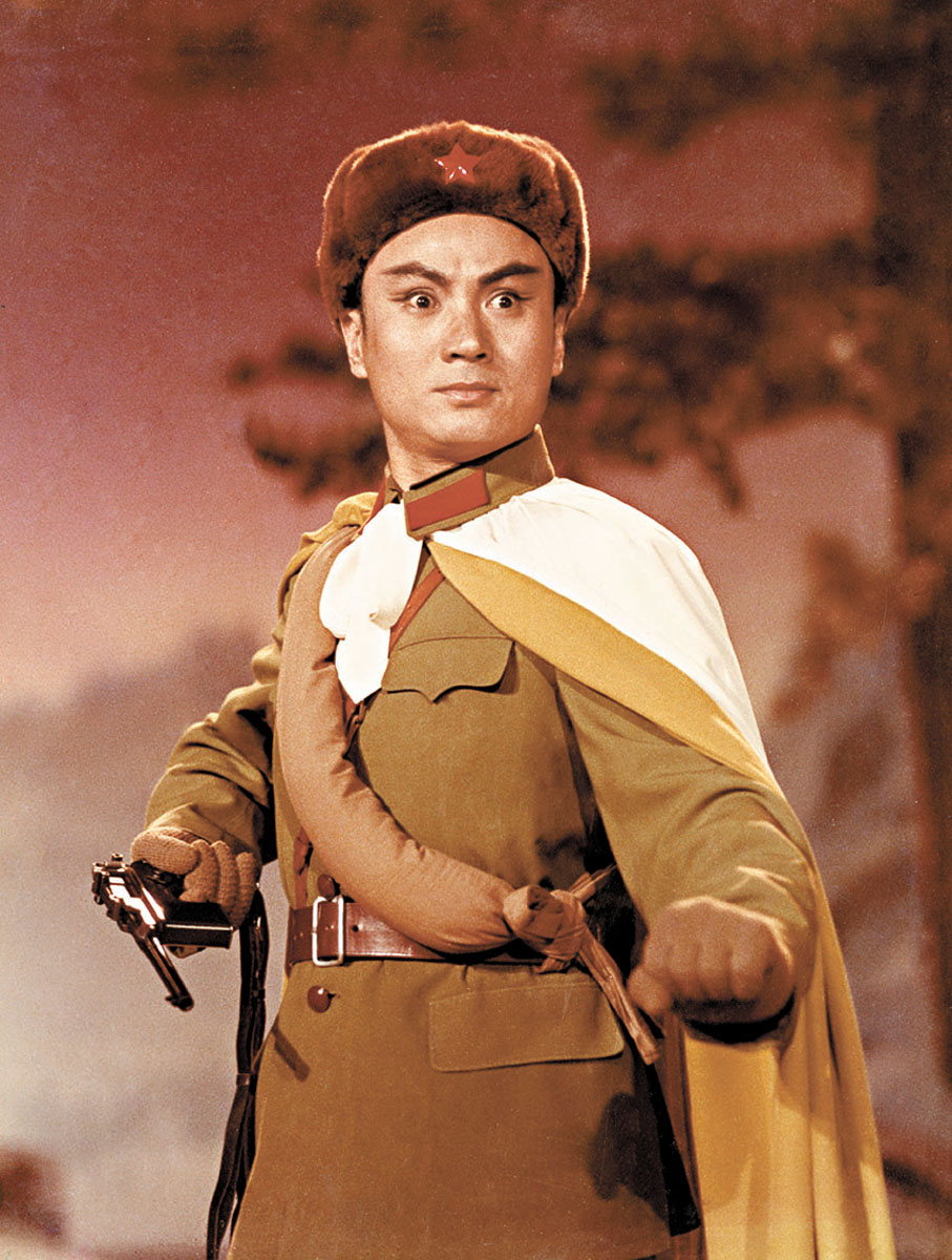 ●童祥苓在電影《智取威虎山》中飾楊子榮，眼睛炯炯有神。