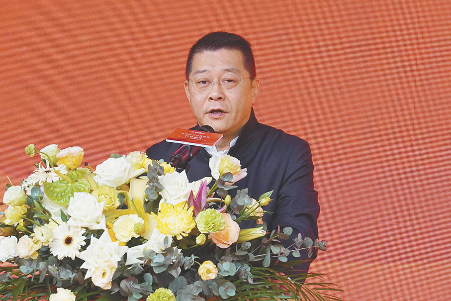 ●曾智明致辭。 香港文匯報記者帥誠  攝