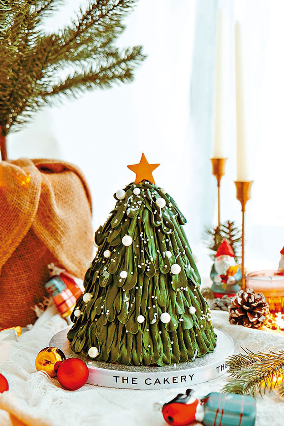 ●純素流心開心果聖誕樹蛋糕