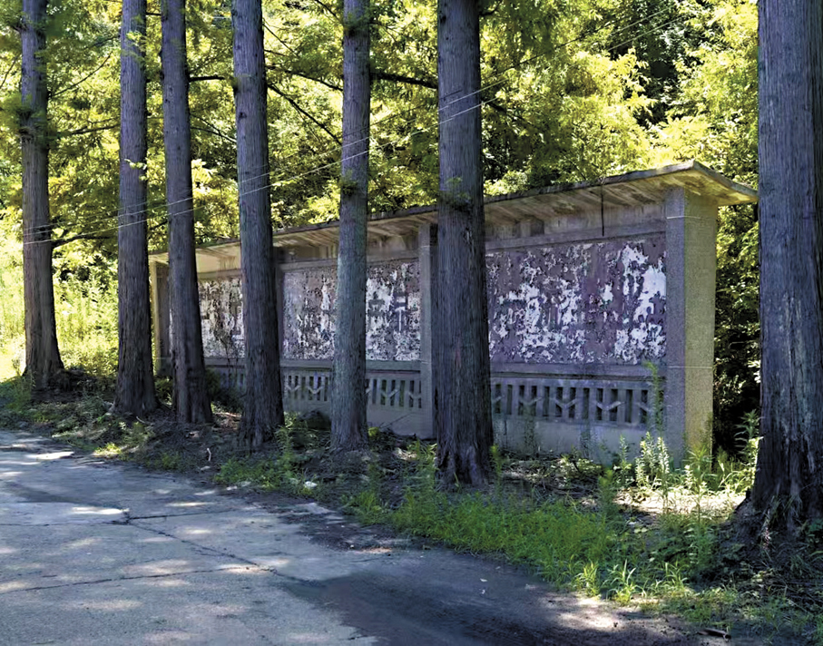 ●石天潤鏡頭中被綠蔭環繞的工業遺址（4×5反轉片）。