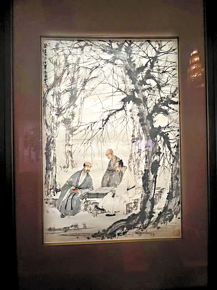 ●傅抱石創作於1943年的作品《對弈圖》