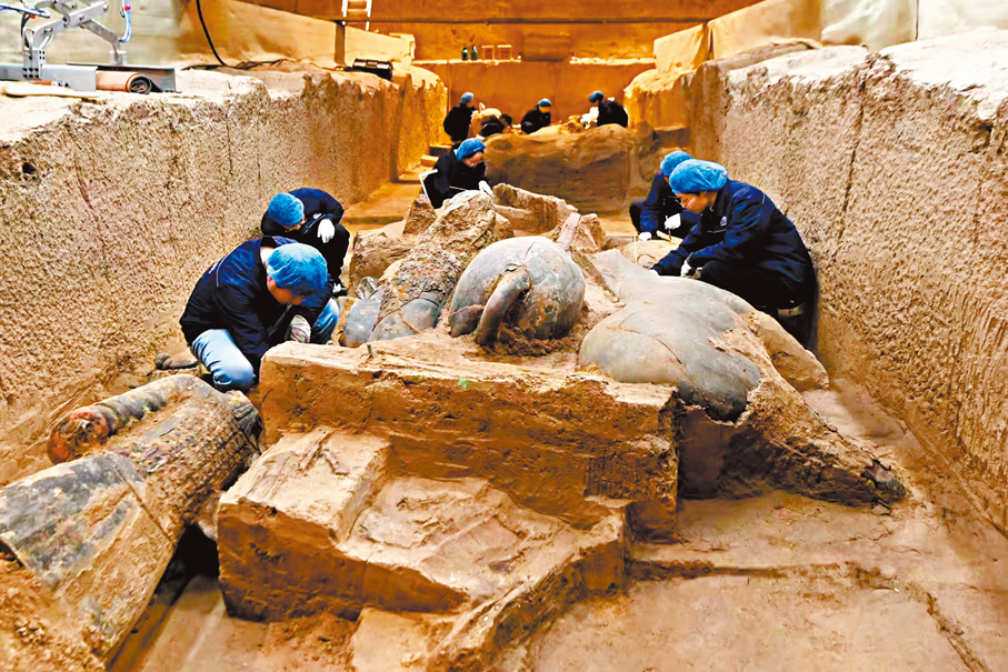 ●秦兵馬俑二號坑發掘現場。   受訪者供圖