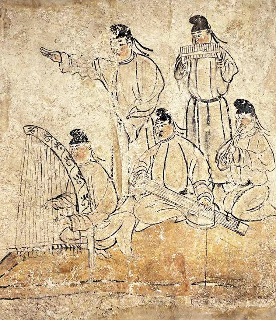 ●蘇思勖墓的壁畫《樂舞圖》　資料圖片