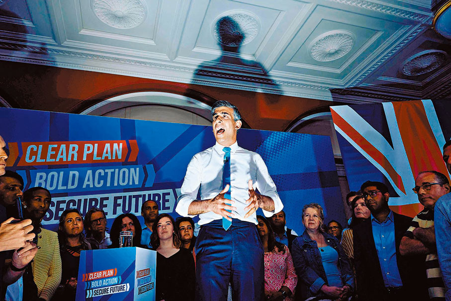 【英保守黨下台】●英國保守黨在7月大選慘敗，結束14年執政，工黨上台。 資料圖片