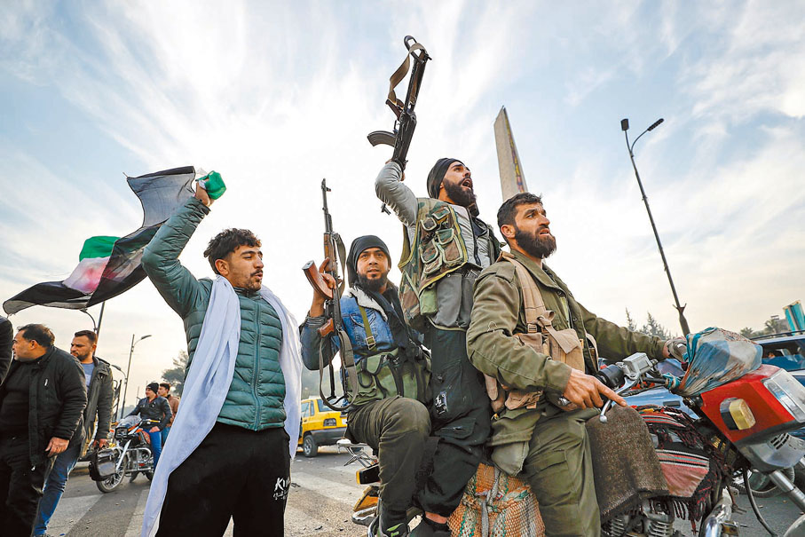 【敘利亞變天】●敘利亞反對派武裝12月閃電攻入大馬士革，推翻巴沙爾政權。資料圖片