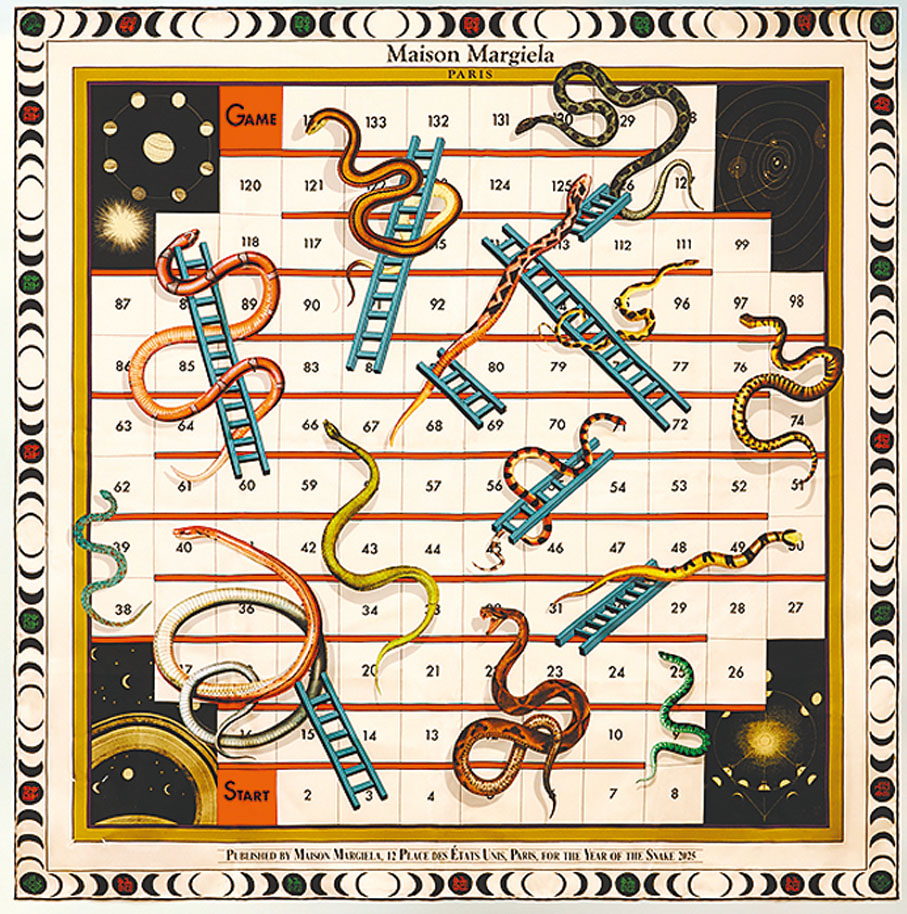 ●「蛇梯棋」絲巾