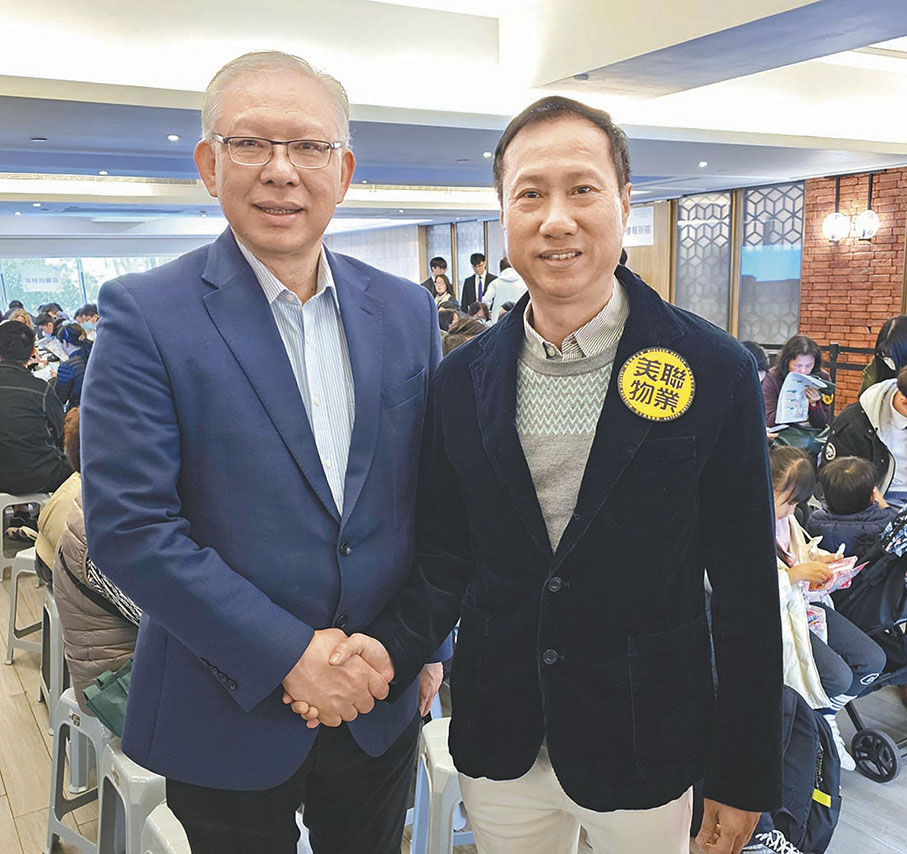 ●旭日國際李炳餘(左)指,集團正積極考慮加推單位。右為美聯物業布少明。