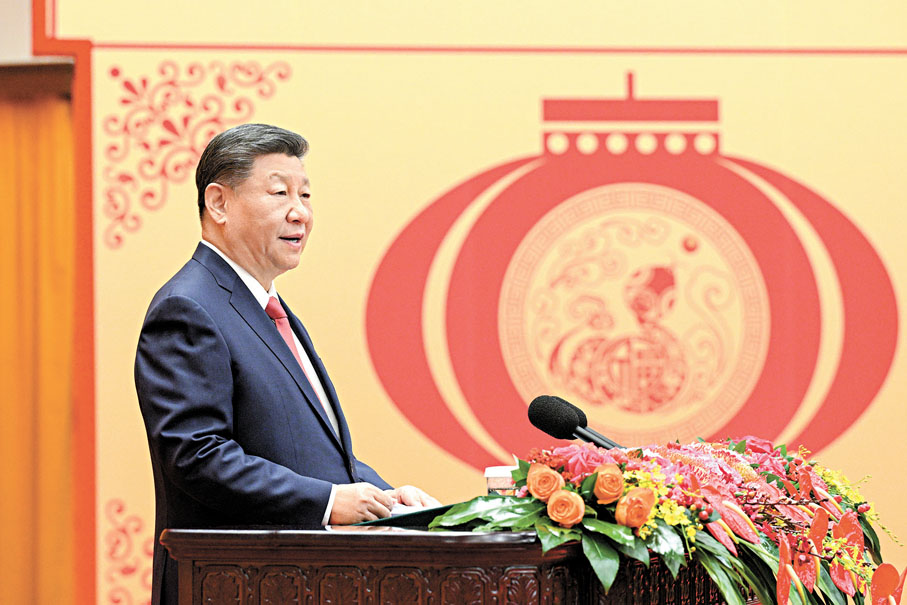 ●習近平1月27日在中共中央、國務院舉行的春節團拜會發表講話。 新華社