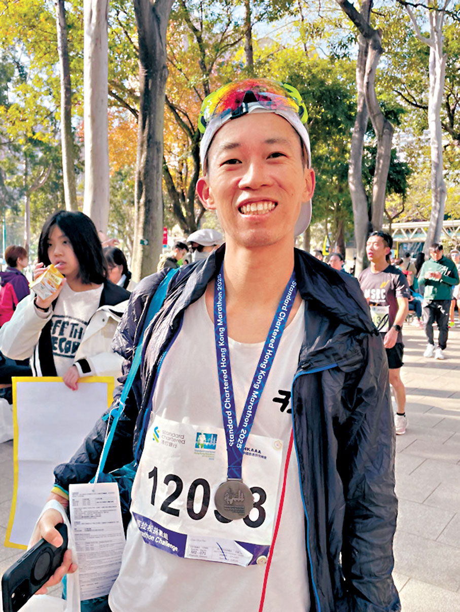 ●陳先生表示，突破了個人最佳成績。香港文匯報記者吳健怡 攝