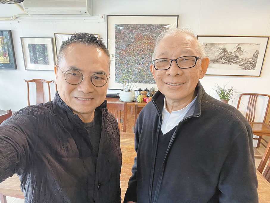 ●筆者與林天行(左)合影。 作者供圖