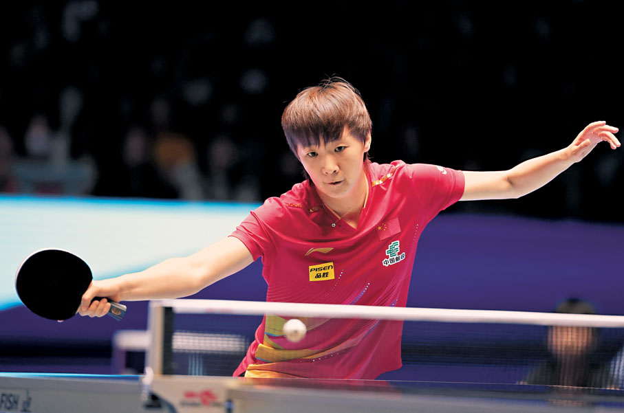 ●王曼昱在乒球亞洲盃女單決賽中獲勝。 資料圖片