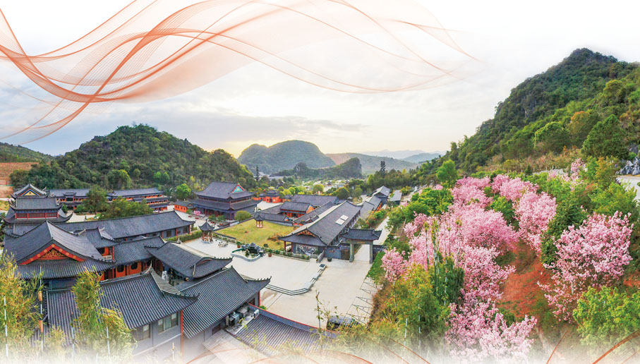●初春的東華禪寺全景。