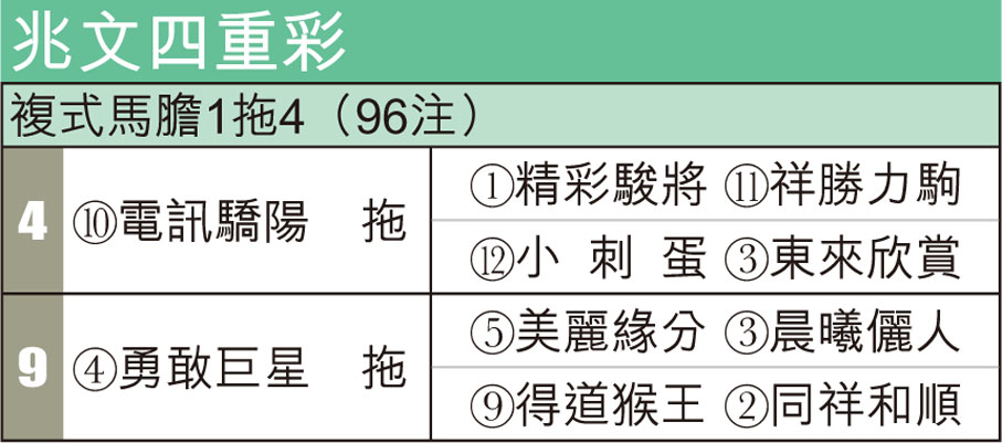 兆文四重彩
