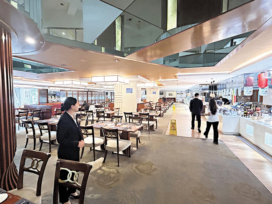●十五運廣州賽區接待酒店廣州陽光酒店的運動員餐廳。
