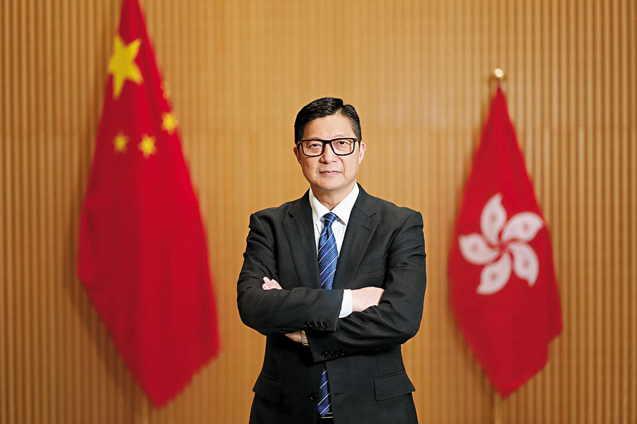 ●鄧炳強表示,會繼續通過宣傳教育鞏固國家安全。 大公報記者蔡文豪 攝