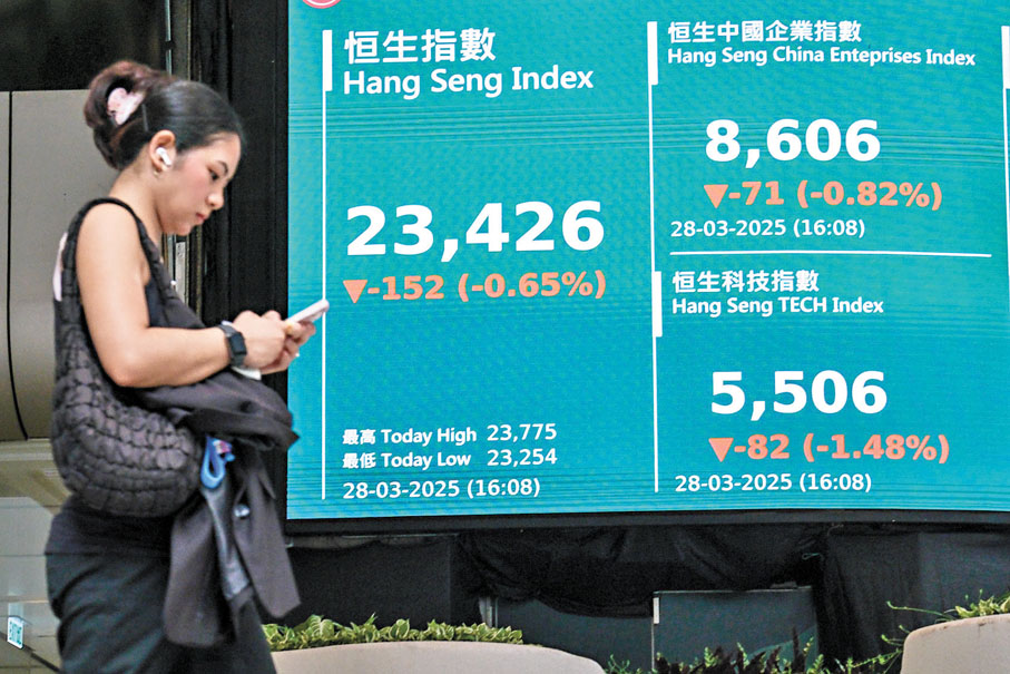 ●有分析員認為，預料更多外資將入市港股，接下來一段時間港股的表現或跑贏美股。 資料圖片