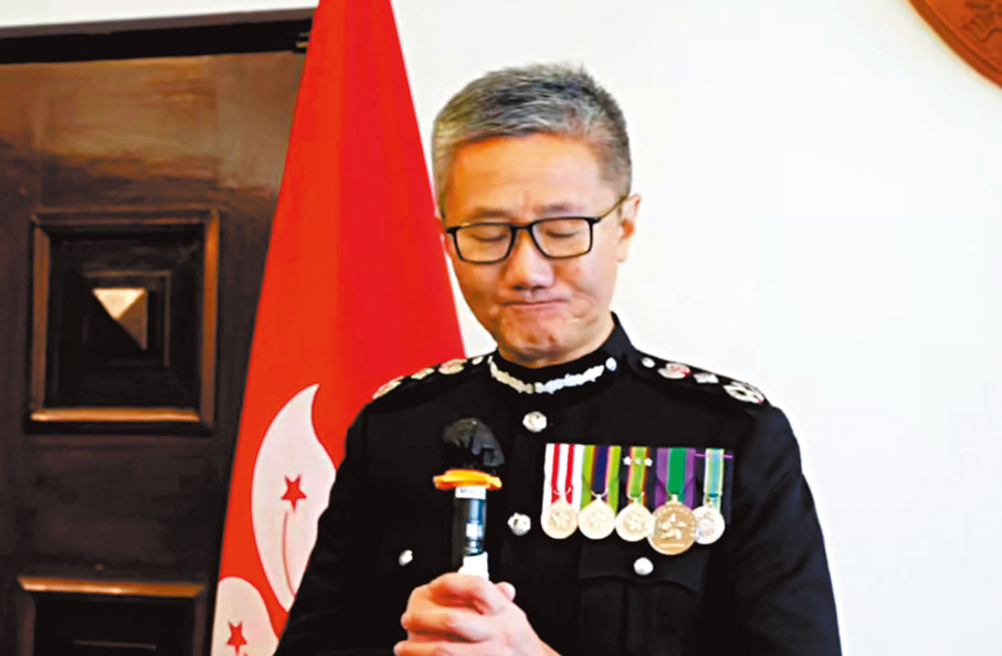 ●蕭澤頤一度感觸落淚。警察Fb片段截圖